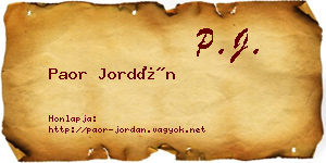 Paor Jordán névjegykártya